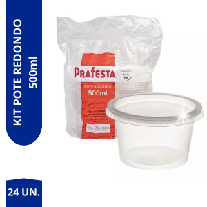 Pote Descartável 500ML Redondo Freezer Microondas  C/24
